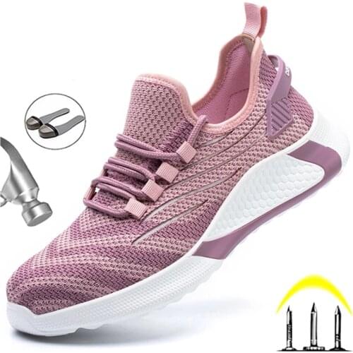 Safety Shoes For Men Women Work Shoes Steel Toe Cap Work Sneakers Men Security Boots Lightweight Safty Shoes Steel Toe Shoes