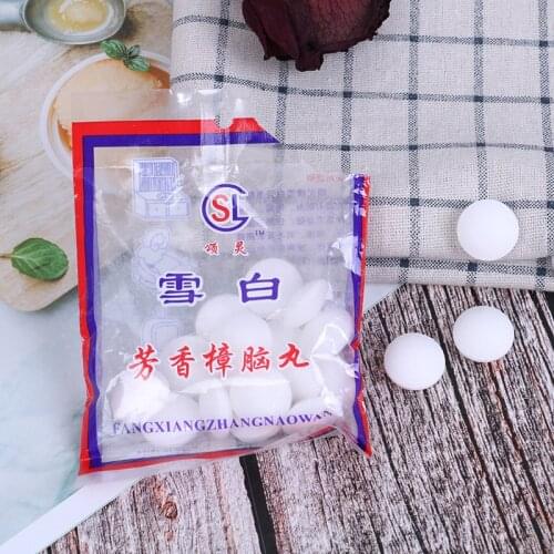 20pcs/bag Natural Camphor Ball Wardrobe Shoe Odor Removal Insect-resistant Moth-proof Home Used Pest Control Moth Ball