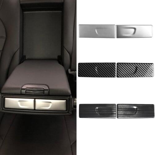 Car Styling Rear Armrest Box Car Cup Holder Sticker Cover For Mercedes Benz C Class W205 GLC X253 GLA X156 S Class CLS