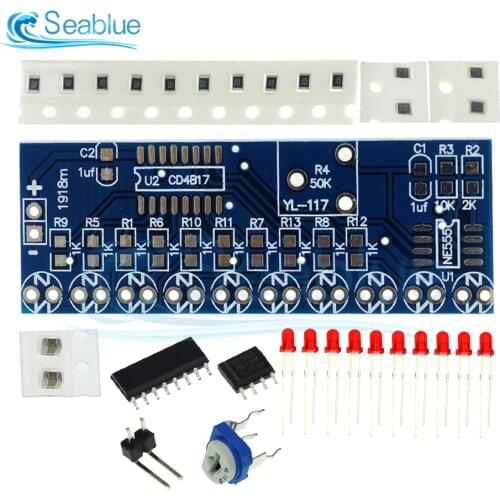 NE555 CD4017 Running LED Flow Light Electronic Production Suite Control Board Module Capacitor Oscillator Clock Siganal DIY Kit