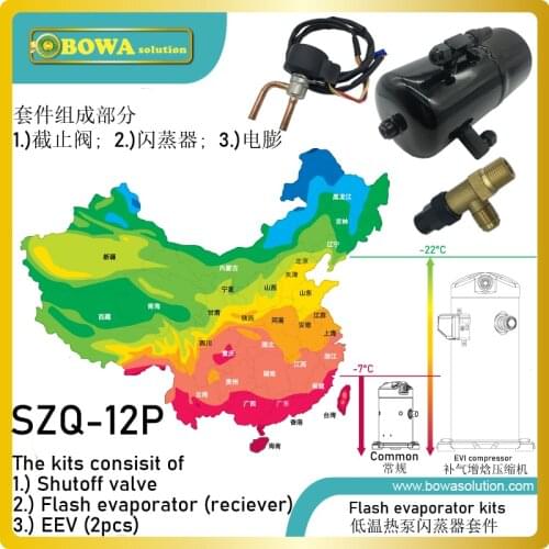 12HP universal flash evaporator with EEVs & driver is wonderful solution for enhanced vapor injection in air source heat pump