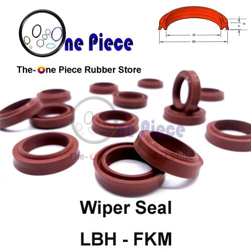 20PCS LBH FKM Wiper seal ID=10-50 mm Dust ring double lips seal hydraulic cylinder parts industry FPM scraper ring rubber