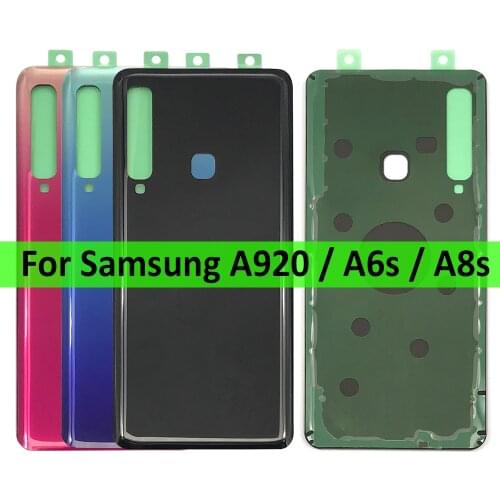 Back Glass Rear Cover For Samsung Galaxy A6S A8S A9 2018 A920 Battery Door Housing Battery back cover STICKER Adhesive