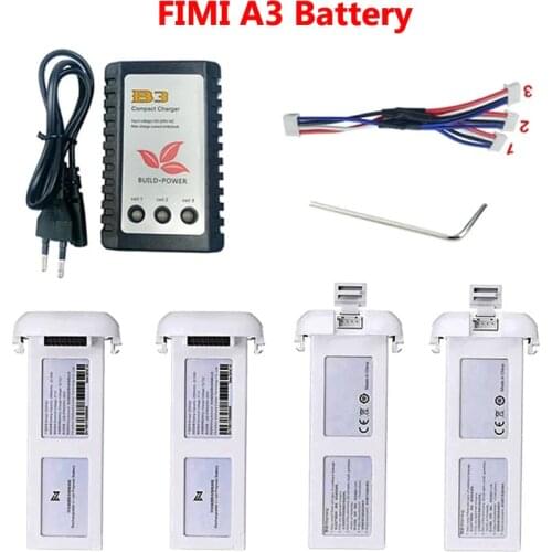 FIMI A3 RC Quadcopter Spare Parts 11.1V 2000 mAh 3S Rechargeable Lipo Battery 3in1 Multi Balance Charger for Drone Accessories