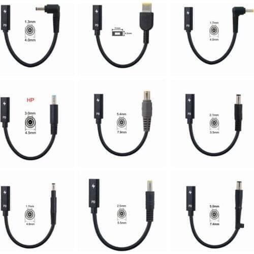 USB 3.1 Type C USB C Laptop Charger Power Adapter Converter USB Type C Female to 4.0*1.35 5.5*2.5 4.5*3.0 4.0*1.7mm Dc Plug Jack