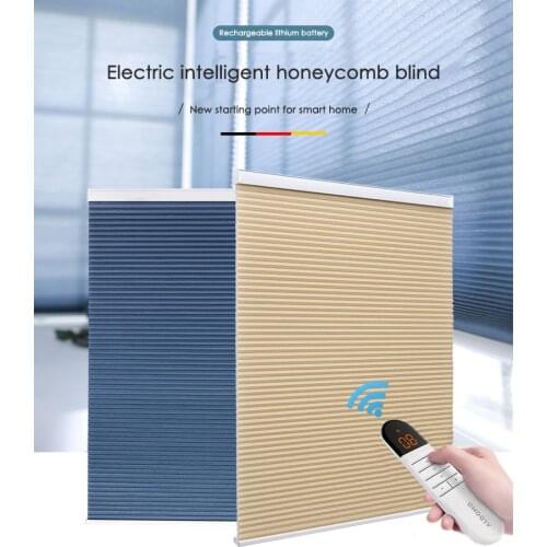 ALDOMO motorized honeycomb blinds lithium battery motor blackout blinds noise reduction temperature control heat insulation