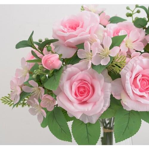 1Pc 7 Heads Artificial Rose Fake Flower Garden Home Bridal Wedding Party Decor
