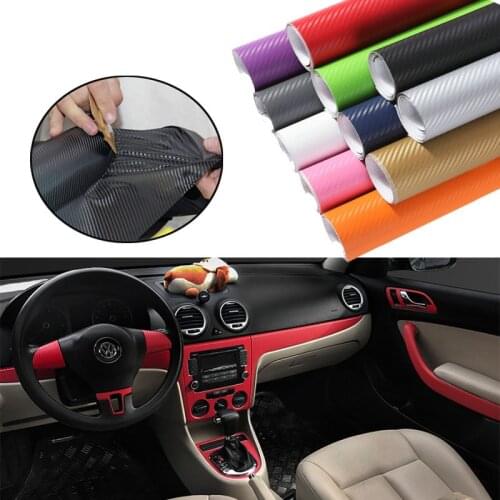 10cmx127cm Car Styling 3D Carbon Fiber Vinyl Car Wrap Sheet Roll Film Car Stickers and Decals Automobile Motorcycle Accessories