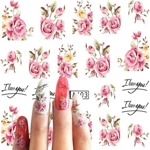 10 packs of creative A series nail stickers roses_flower nail stickers_nail stickers design nail stickers nail art accessories