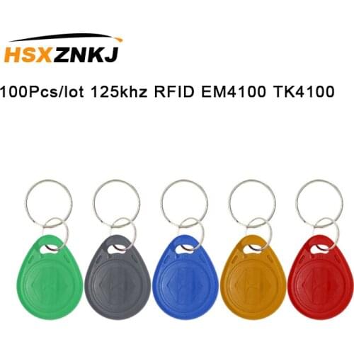 100Pcs/lot 125khz RFID EM4100 TK4100 Read Key Fobs Token Tags Keyfobs Keychain ID Card Only Access Control RFID Card