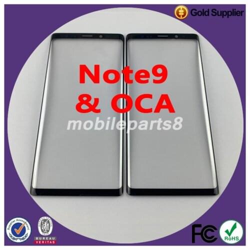 100pcs/lot Free shipping outer Glass with oca for samsung note9 note8 S8 S9 s9 plus Front Glass with oca Replacement OEM quality