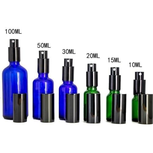 Refillable Mini Perfume Sprayer Bottle Aluminum Spray Atomizer Portable Travel Cosmetic Blue Green Container 20PCS