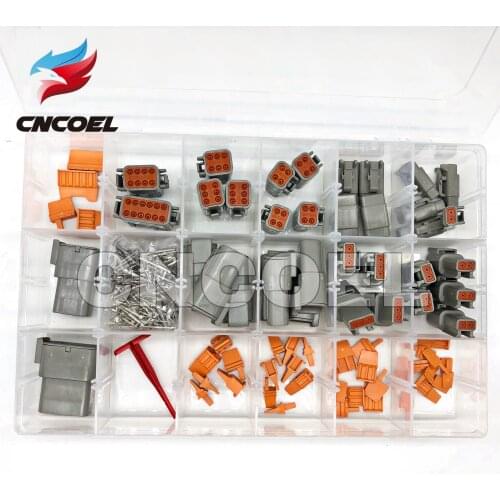 225 PCS Deutsch DTM Series Automotive Connector Kit with Removal Tool 0411-240-2005 + 24 AWG to 18 AWG Crimp Terminals/Pins