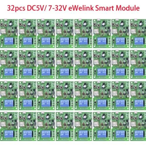 32pcs/LOT DC5V/7-32V eWelink Smart WiFi Switch Relay Module Timer Wireless Remote Control Work With Alexa Google home
