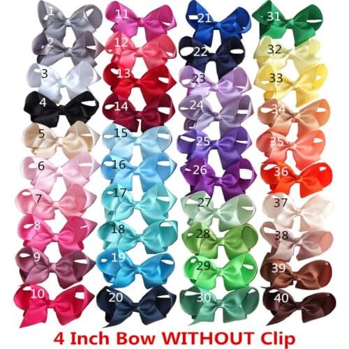 4 inches hair bow WITHOUT clips NO CLIPS hair bow supplier DIY for headbands Boutique hair accessories 40 Colors Available