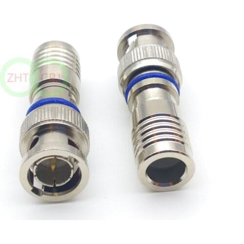 75 ohm BNC male COMPRESSION COAX CONNECTOR RG59 CABLE CCTV adapter New