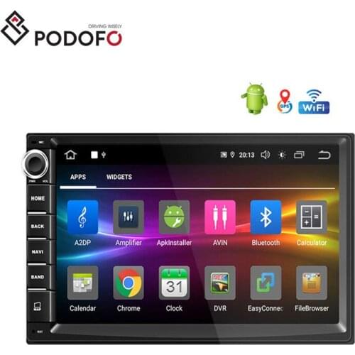 Podofo Android 9.0 Quad-core Car Radio 2+16G 2Din 7'' Estereo Del Coche DSP GPS WIFI Bluetooth USBx3 MP5 Player+Microphone