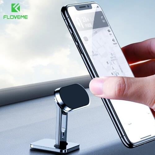 FLOVEME Car Phone Holder Magnetic Universal 360° Rotation Magnet Phone Mount for iPhone 12 Xiaomi Mobile Phone Car Holder Stand