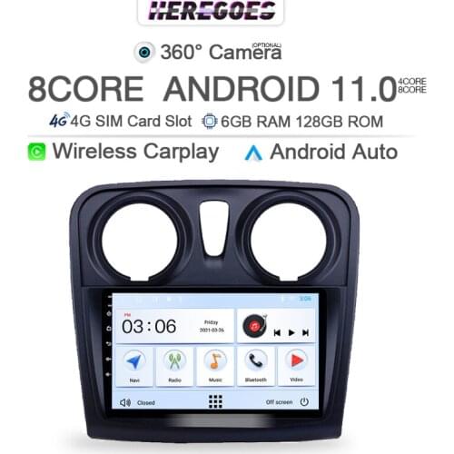 2Din 8Core DSP Android 10.0 Car Multimedia Video Player For Renault Logan 2 2012 - 2019 6+128G Carplay GPS Bluetooth RDS Radio