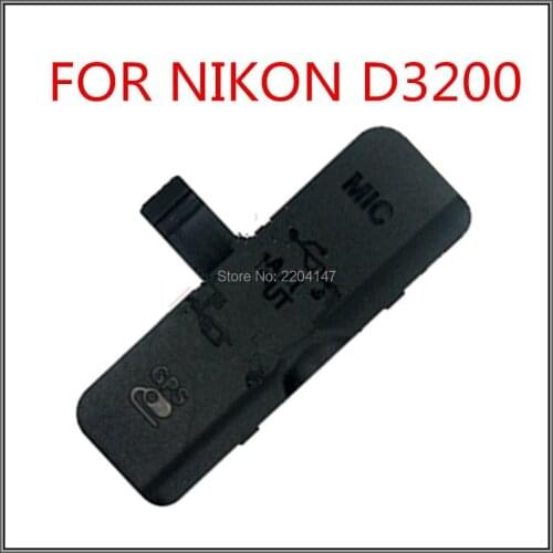 FREE SHIPPING 100% Original New Left cover USB Gum Rubber MIC A/V HDMI GPS for Nikon D3200 ;Camera Repair parts