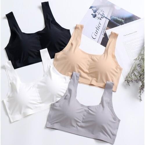 Women Seamless Push Up Bra Wire Free Three Quarters Cup Bra Cotton Breathable Underwear Bras