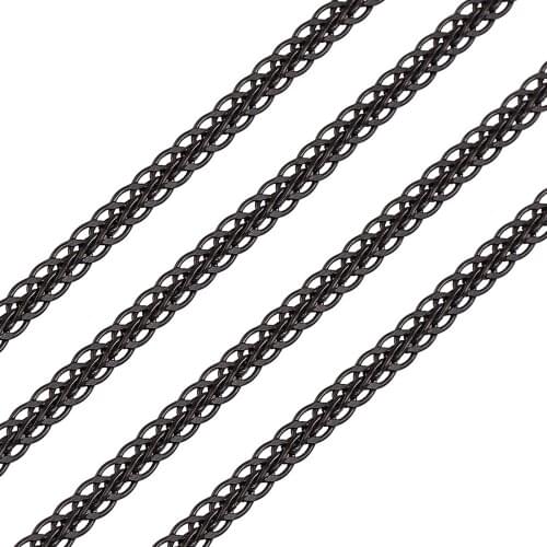 Width 3mm Women Men Flat Chain Stainless Steel Necklace For Fashion Classic High Quality Black Color Chain Jewelry Gifts