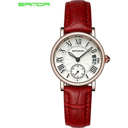 SANDA Women Belt Fashion Retro Casual Women Top Brand Luxury Casual Clock Ladies Wrist Watch Relogio Feminino 206
