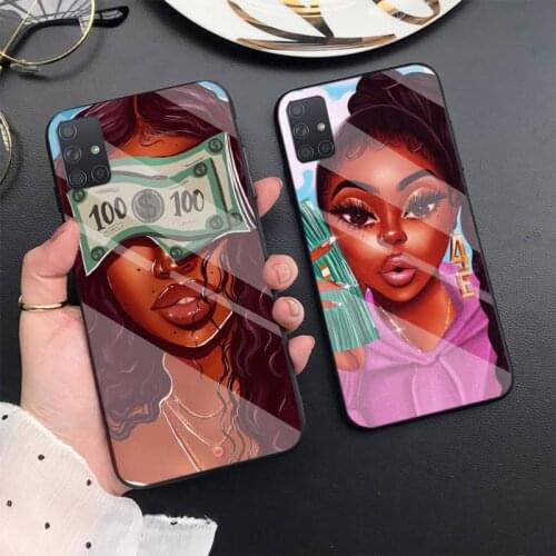 MAKE MONEY Not Friends AfroGirl Phone Case For Samsung S6 7edge 8 9 10e 20plus S20 Ultra Note8 9 10pro A72018 Tempered Glass