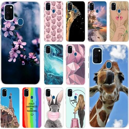 For Samsung Galaxy M21 Case SM-M215F Flower Coque For Samsung M30s Phone Case 6.4" Soft TPU Cover For GalaxyM21 M 21 M 30s Funda