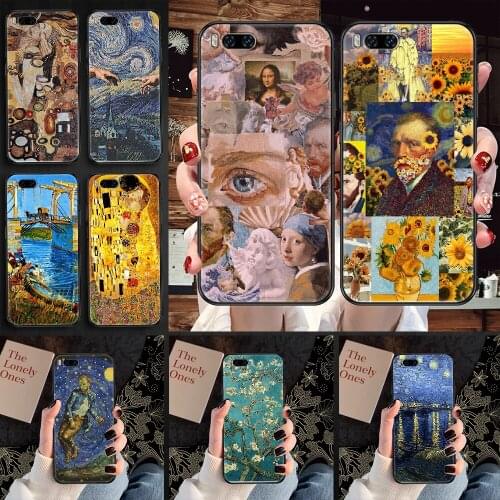Van Gogh art Oil Painting Phone case For Xiaomi Mi Max Note 3 A2 A3 8 9 9T 10 Lite Pro Ultra black tpu shell 3D coque silicone