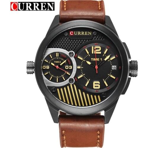 Curren 8249 Watches Men Top Brand Luxury Cow Quartz-Watches Sport Mens Watches Waterproof Relogio Mens Wrist Watches Men Clock