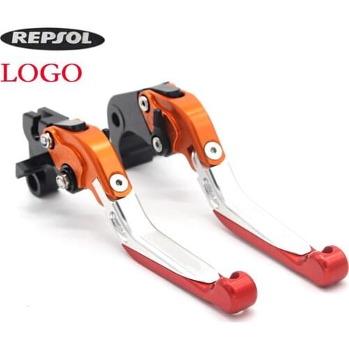 For HONDA CBR 600RR CBR600RR 2003 2004 2005 2006 Motorcycle Adjustable Folding Extendable Brake Clutch Levers logo REPSOL