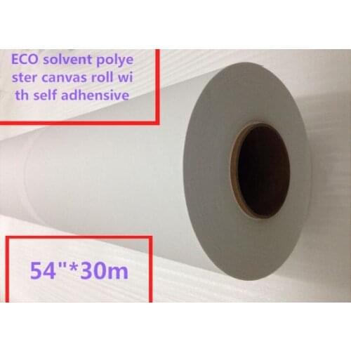 54in eco solvent matte polyester blank canvas with adhensive # easy to install