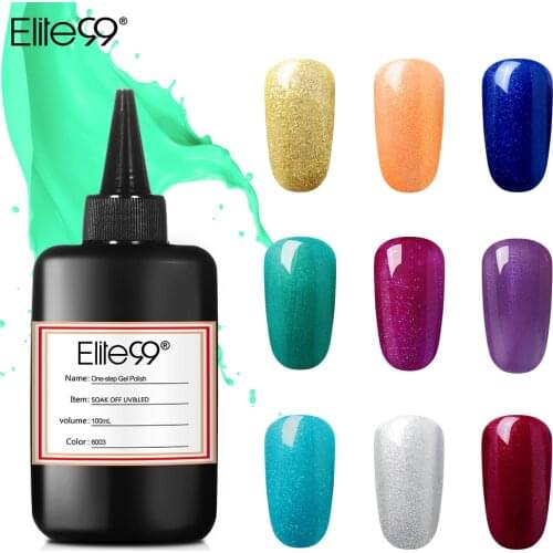 Elite99 100ml One Step Nail Gel Polish No Need Top Base Coat Gel Nail Polish 60 Colors Soak Off Nail Art Manicure UV Gel Varnish