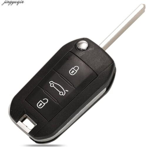 Jingyuqin 10pcs Remote Car Key Case Shell HU83 HCA For Peugeot 508 208 2008 308 3008 5008 Citroen C3 C4 C4L Elysee 3 BTNS Fob