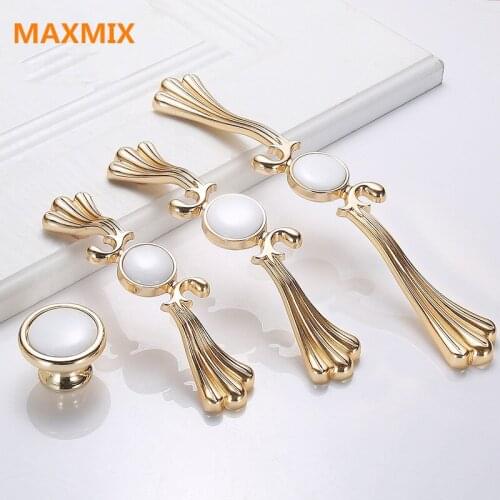 96mm 128mm 192mm ceramic gold modern furniture drawer cupboard wardrobe door handle Drawer Knob Cabinet Pulls Kitchen knobs