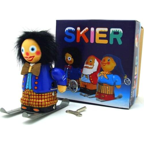 Collectible Retro Antique Tin Toys Iron Metal Wind Up Robot Children Toys Home Decoration Skating Robot