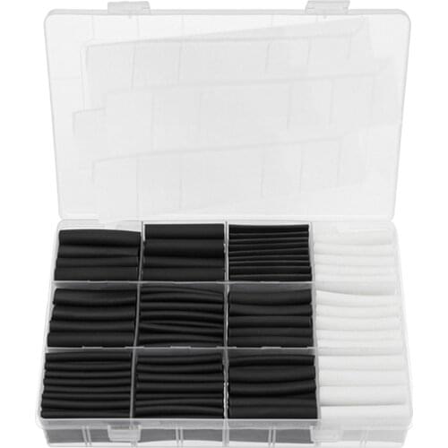 300PCS Assorted Insulated Electrical 3:1 Heat Shrink Tubing Kit Set Lined Heat Tube with Storage Box Portable Heat Shrink Tubing