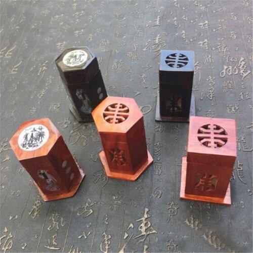 Mahogany Rosewood Toothpick Holders Creative Toothpick Box Solid Wood Hollowed Toothpick Holder Home Table Decoration