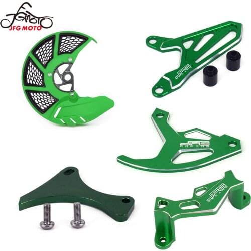 Motorcycle Front Rear Disc Rotor Cover Engine Case Caliper Guard Protector Sprocket Cover For KAWASAKI KX250F KX 250F 2006-2016