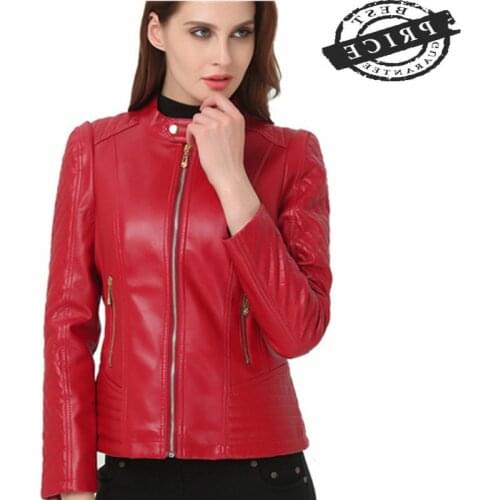 Jackets Spring-autumn Womens Fashion Clothing PU Leather Motorbikes Jacket Large Sizes of Ladies Elegant Coat 6XL LWL560