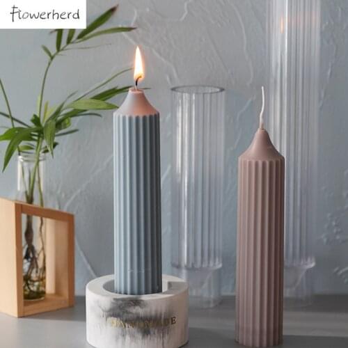 DIY Vertical Striped Pointed Candle Making Kit Long Pole Candle Mold Aromatherapy Candle Making Supplies Plaster Mold