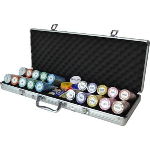 100-500PCS/SET Casino Clay Poker Chip Sets Texas chips Aluminum Suitcase with Playing cards&Dices&Dealer Buttom&Table Cloth