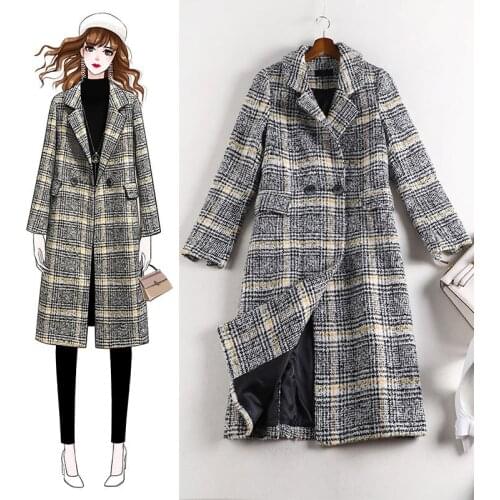 New Spring and Autumn Womens Woolen Coat Fashionable Temperament Age-reducing Coat Outdoor Leisure Mid-length Windbreaker