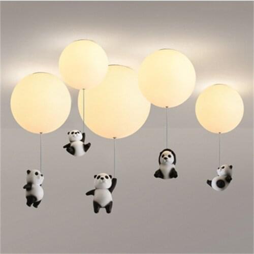 New Design Panda Ceiling Lights Cartoon Bear Ceiling pendant Lights Baby Childrens Room Decoration Balloon lamp