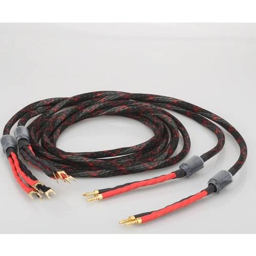 HI-End Western Electric Hifi Speaker Cable HIFI Audiophile Cable banana to Spade Biwire speaker cable HIFI