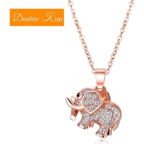 The Baby Elephant Pendant Necklace Titanium Stainless Steel Material Chain Necklaces Fashion Trendy Women Jewelry Dropshipping