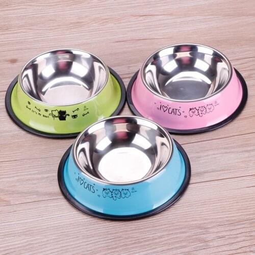 Lovely Pet 3 Colors Stainless Steel Dog Bowl Food Water Drink Dishes Feeder For Cat Puppy Dog #261535