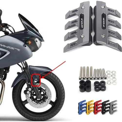 With Logo For YAMAHA TDM 900 TDM900 Motorcycle CNC Accessories Mudguard Side Protection Block Front Fender Anti-Fall Slider