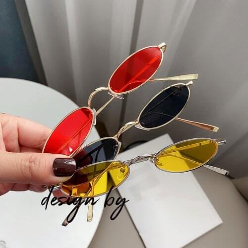 1PC Retro Small Oval Sunglasses Women Men Vintage Metal Color Sun Glasses Fashion Designer Driver Goggles Fishing Sunglasses
